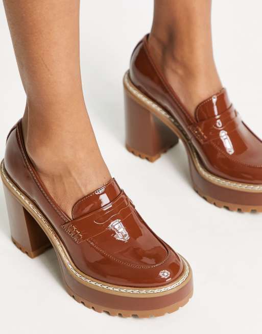 confirmar marcador Desconocido Mocasines marrones de tacón Kansas de Steve Madden | ASOS