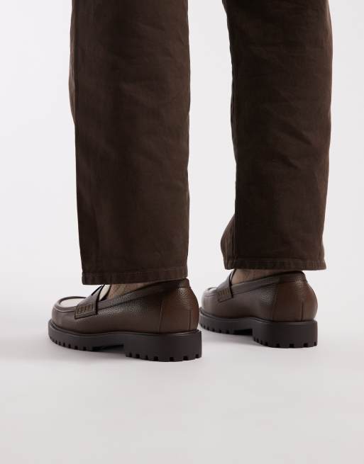 Mocasines marrones y crema con suela dentada de ASOS DESIGN, 3 de 4