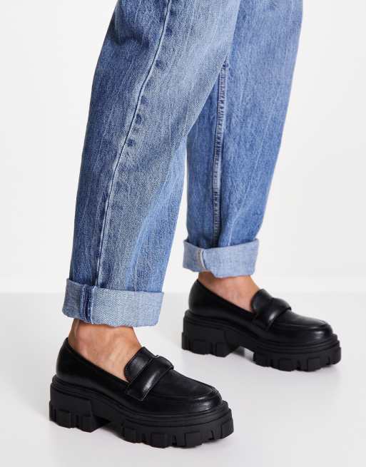 Mocasines negros acolchados con suela gruesa Movable de ASOS DESIGN, 2 de 4