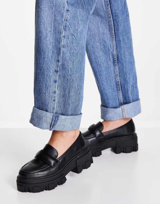 Mocasines negros acolchados con suela gruesa Movable de ASOS DESIGN, 4 de 4