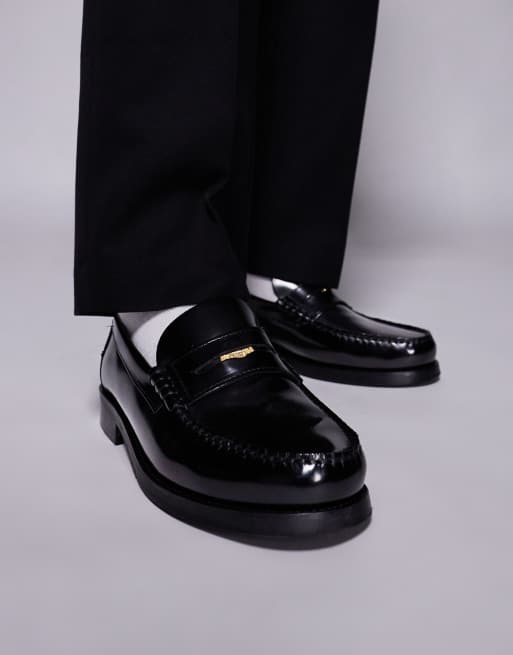Mocasines negros clásicos de cuero liso Dalston de WALK LONDON, 4 de 4