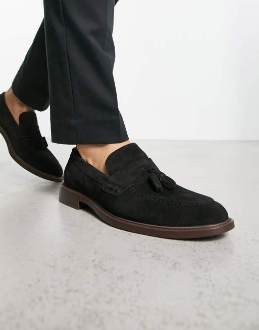Mocasines negros con borla de ante de Thomas Crick