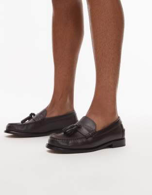 Mocasines negros con borla de cuero de Tommy Hilfiger - view 1
