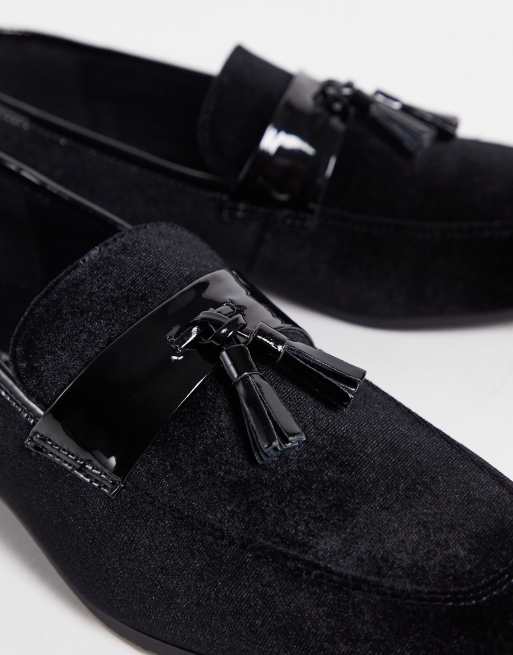 Mocasines negros con de terciopelo Bath de Kurt | ASOS