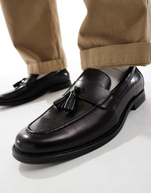 Mocasines negros con detalle de borla de cuero Ripley de schuh, 4 de 4