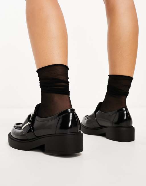Mocasines negros con hebilla lateral Magnolia de ASOS DESIGN Wide Fit, 3 de 4