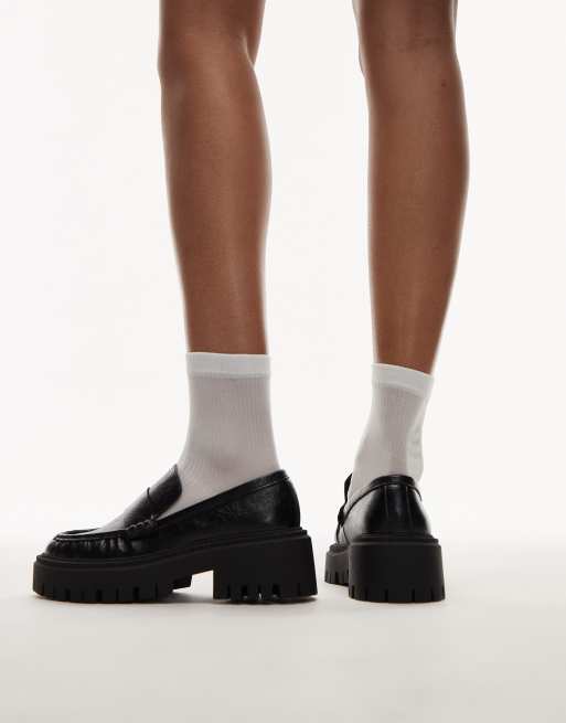 Mocasines negros con suela gruesa Cecil de Topshop, 3 de 4