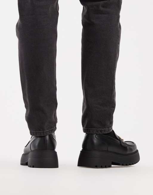 Mocasines negros con suela gruesa de ASOS DESIGN, 3 de 4