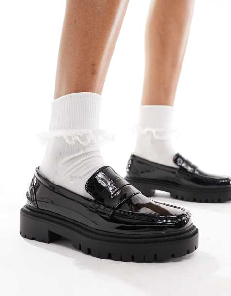 Mocasines negros con suela gruesa de charol Lexis de schuh - view 1