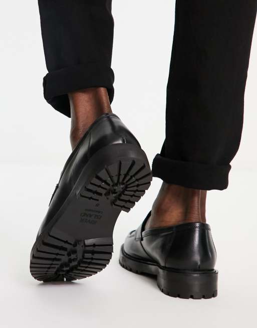 Mocasines negros con suela gruesa de cuero de River Island, 2 de 4
