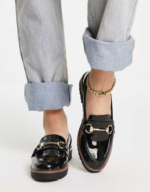 Mocasines negros de charol de New Look |