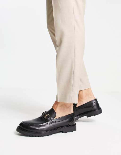 Mocasines negros de cuero Alevero exclusivos de H By Hudson , 4 de 4