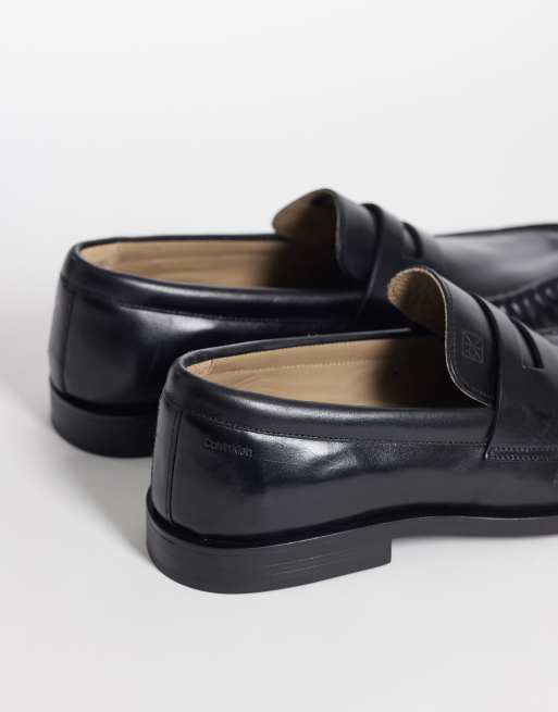 Mocasines negros de cuero auténtico de Calvin Klein, 4 de 4