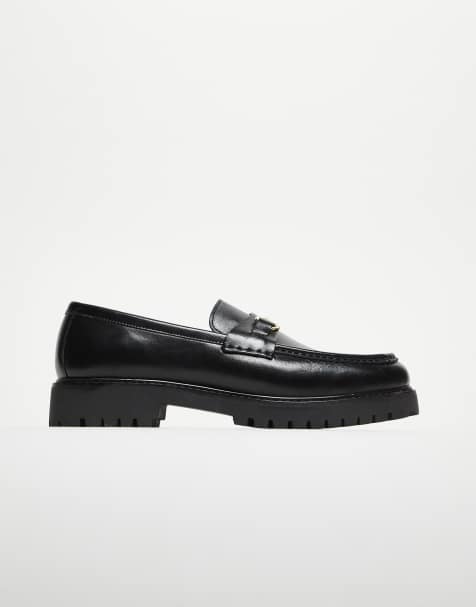 Mocasines negros de cuero con bridón Sean de WALK LONDON - view 1