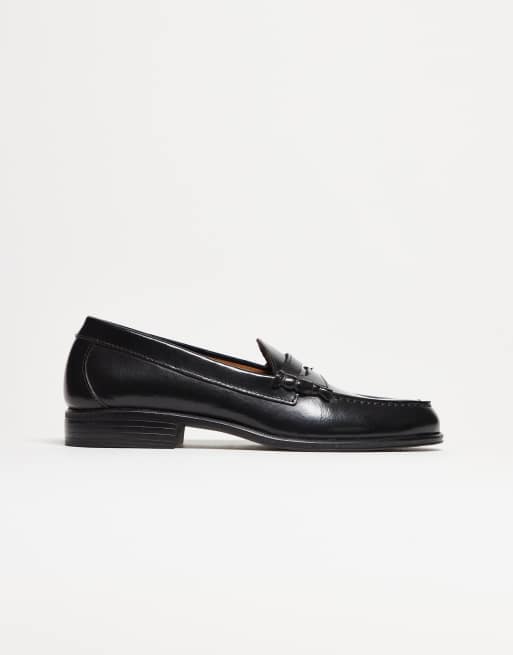 Mocasines negros de cuero elaborados en Portugal de Noak, 4 de 5