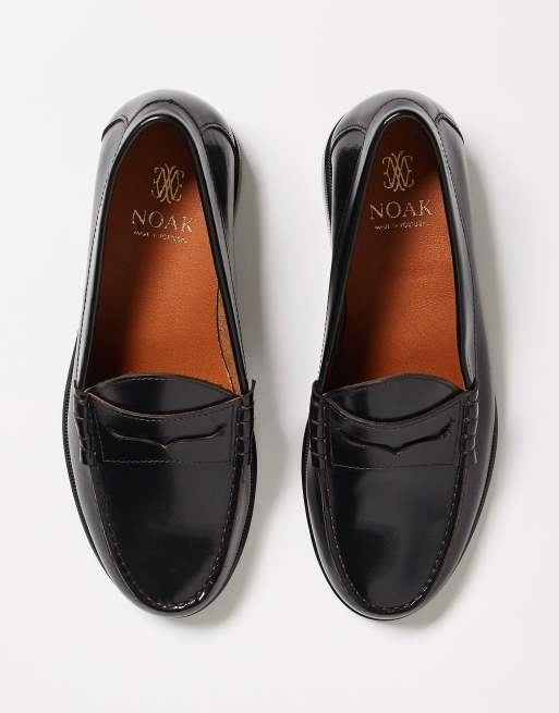 Mocasines negros de cuero elaborados en Portugal de Noak, 5 de 5