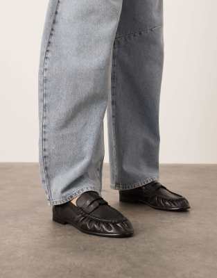 Mocasines negros de cuero premium de ARRANGE - view 1