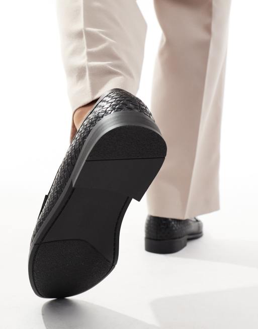 Mocasines negros de cuero sintético de London Rebel X, 3 de 4