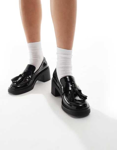 Mocasines negros de tacón de charol Lovelyn de schuh - view 1