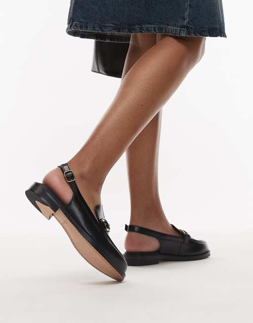 Mocasines negros destalonados de cuero Straven de Clarks ASOS