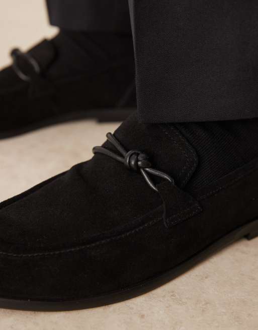 Mocasines negros estrechos de ante de ASOS DESIGN, 3 de 4