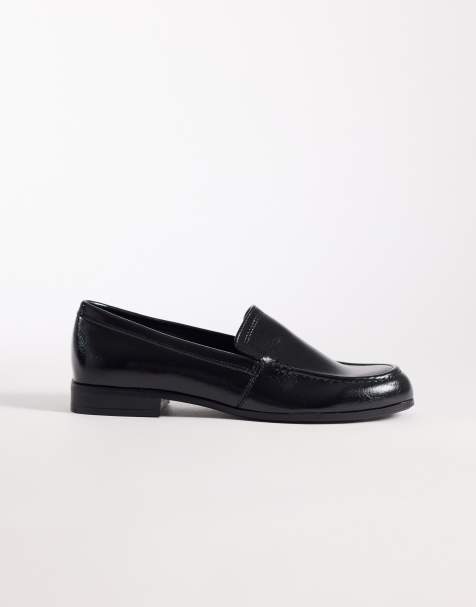 Mocasines negros lisos con puntera redondeada Melva de ASOS DESIGN - view 1