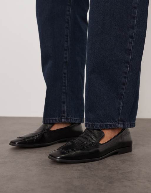 Mocasines negros minimalistas de cuero premium Alba de ARRANGE, 3 de 4