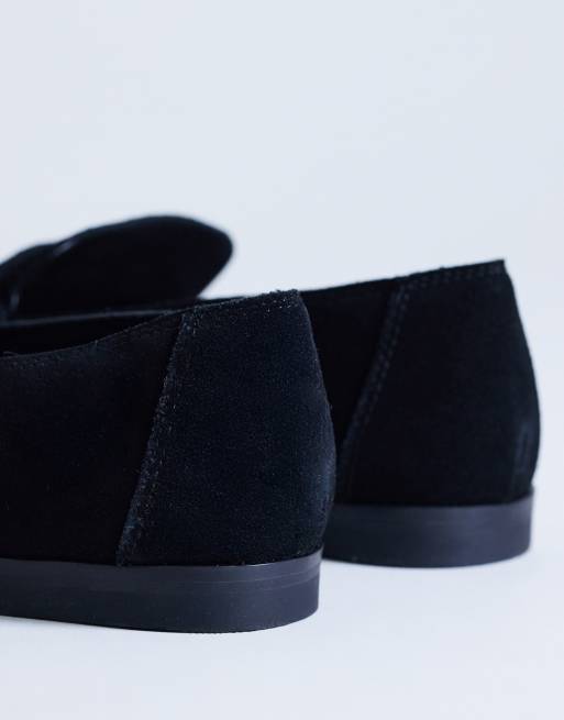 Mocasines negros planos de ante auténtico Charlie de Topshop, 4 de 4