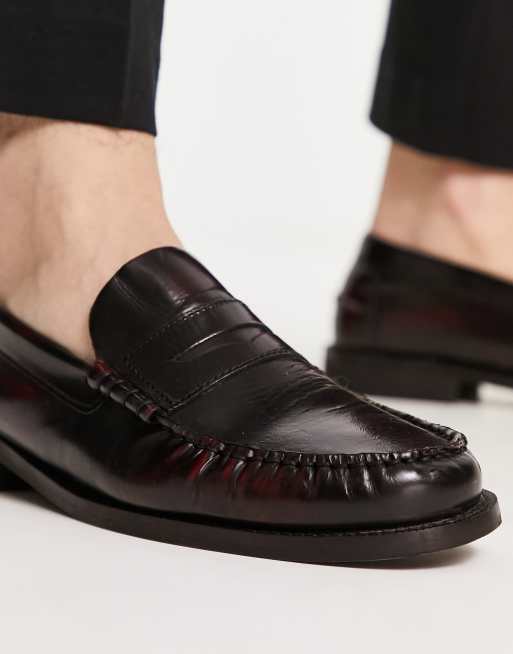 Mocasines rojo oscuro clásicos de cuero de River Island, 2 de 4