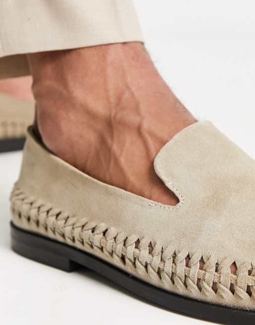 Mocasines tejidos en ante beis arrow de Walk London , 3 de 4