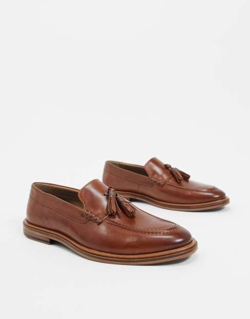 Mocasines tostados de cuero con borla West de WALK LONDON, 4 de 4