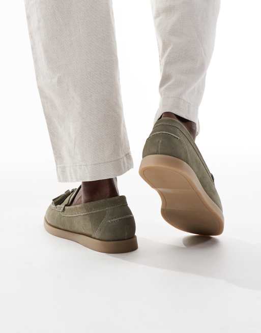 Mocasines verde caqui con borlas de ante de ASOS DESIGN, 3 de 4