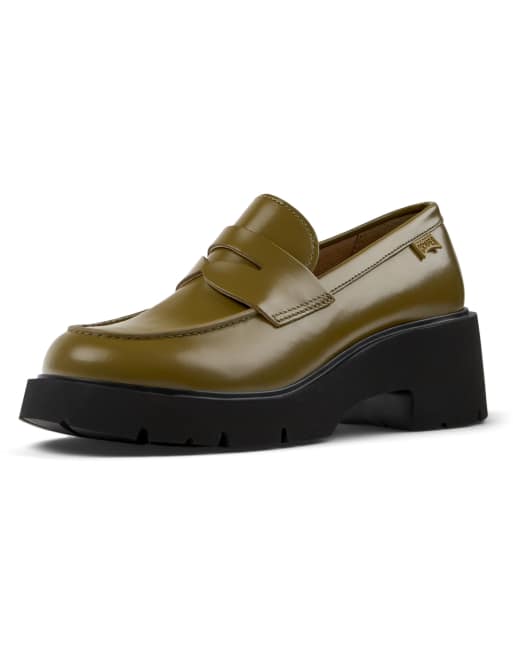 Mocasines verde medio Milah de Camper