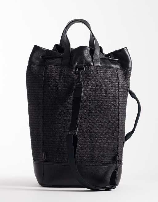 Mochila bandolera negro de rafia de Tommy Hilfiger, 4 de 4