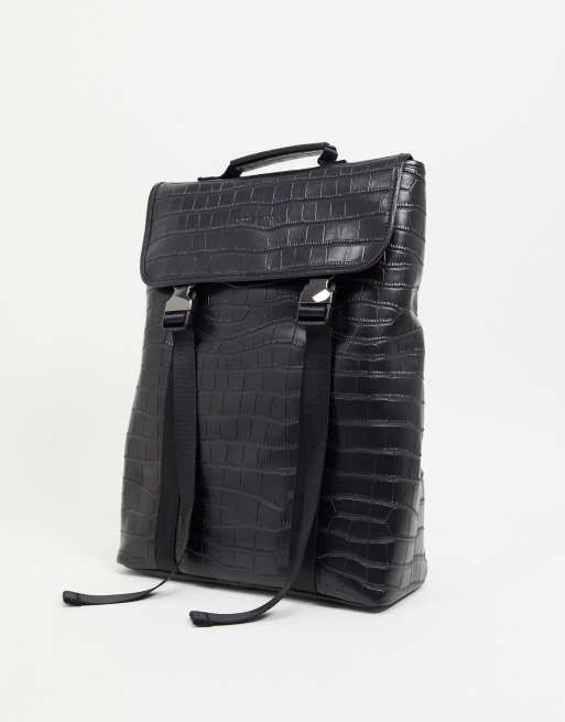 Mochila de estilo cocodrilo con doble cierre de clip de Smith & Canova