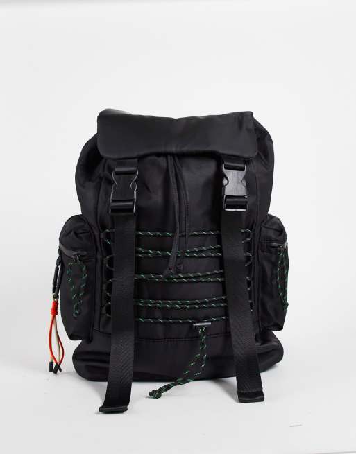 Mochila extragrande con detalle de cordón elástica de Topshop