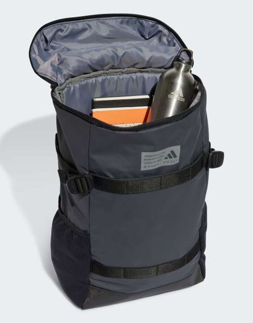Mochila gris carbón y negra con diseño híbrido de adidas Performance