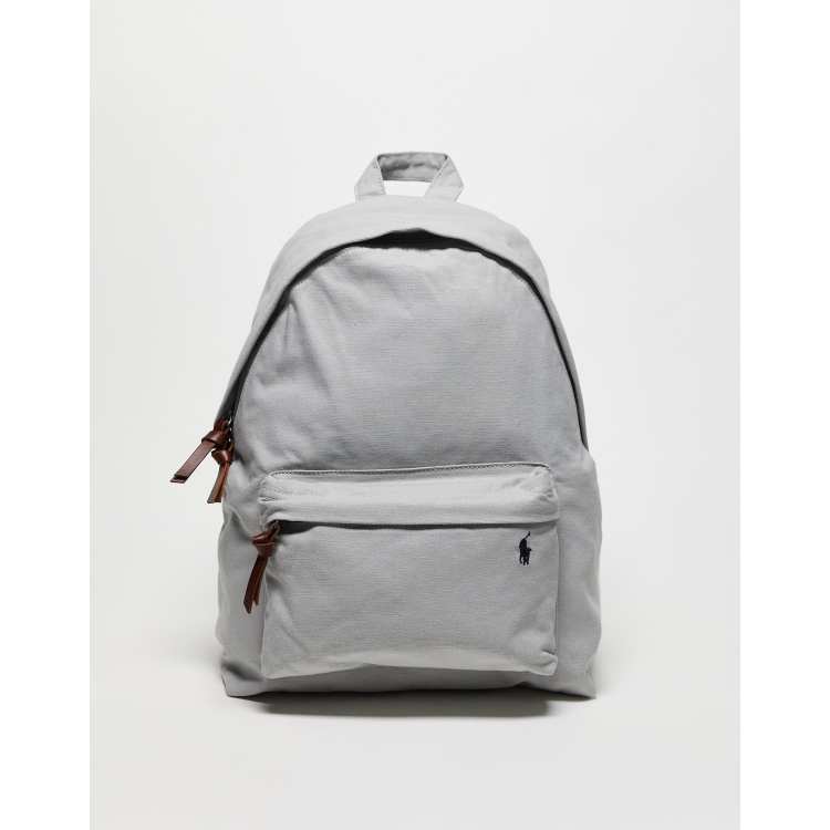 Mochila gris con logo de Polo Lauren ASOS