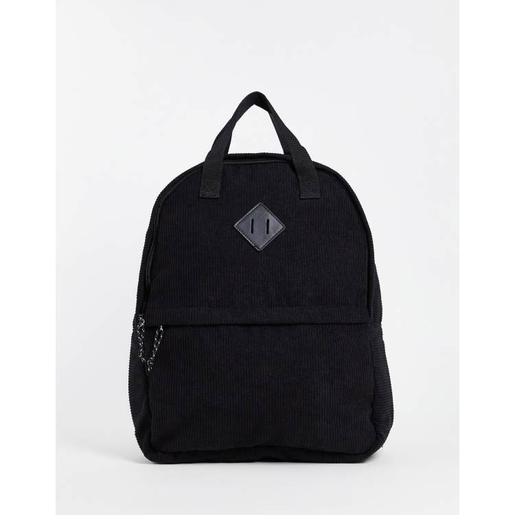 Mochila negra con asa de mano pana de ASOS DESIGN ASOS