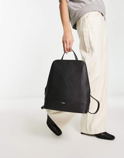 Mochila negra con asa superior de cuero de Paul Costelloe, 4 de 4