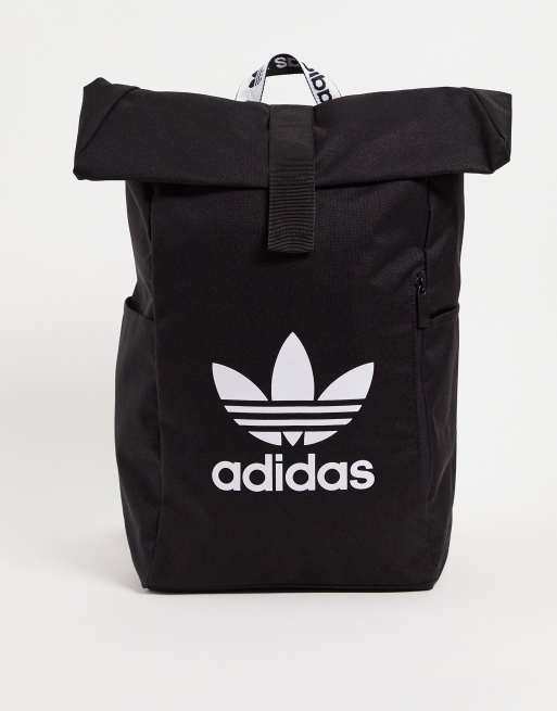 Mochila negra con parte superior enrollable de adidas Originals 