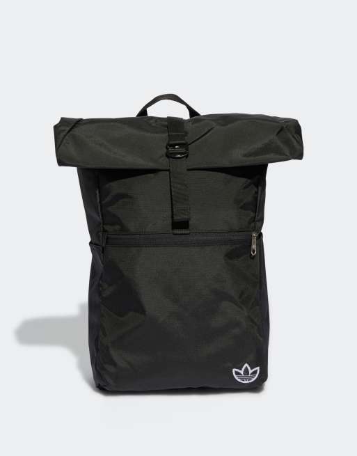 Mochila negra con parte superior enrollable de adidas Originals