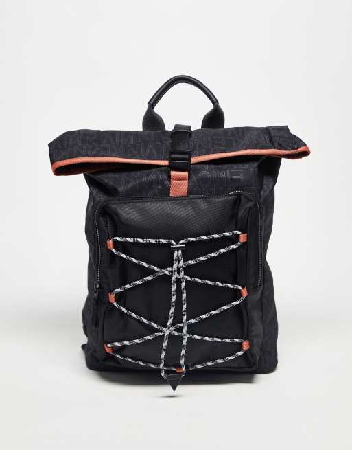 Mochila negra con parte superior enrollable Hike de Calvin Klein