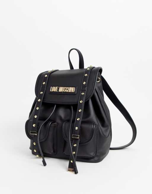 Mochila negra con tachuelas de Love Moschino ASOS