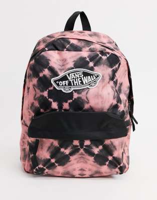 Mochila negra y rosa con tie dye Realm de Vans | ASOS