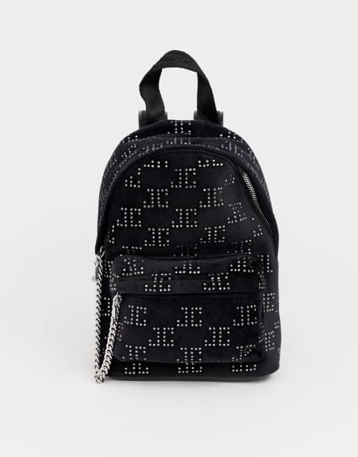 Mochila pequeña de terciopelo negro delta Black Label de Juicy