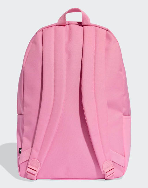 Mochila rosa tropical y blanca clásica con logo de 3 bandas Classic de adidas Performance, 3 de 5