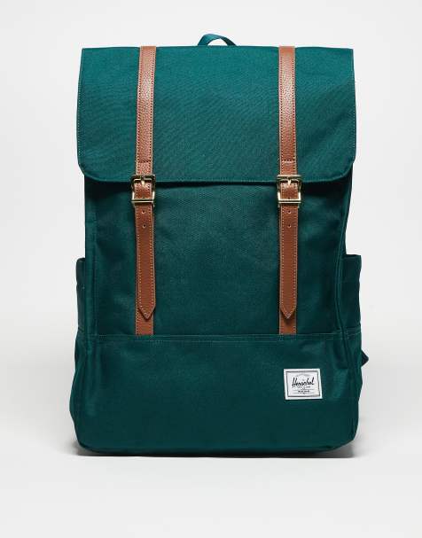 Mochila verde mar con correas tostadas en contraste Survey de Herschel Supply Co - view 1