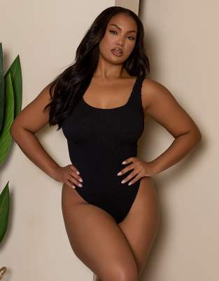Moda Minx Curve - Costume da bagno stropicciato nero - view 1