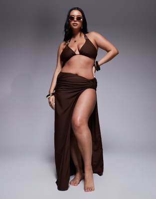 Moda Minx Curve - Gonna lunga a portafoglio marrone - view 1